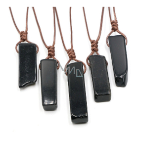 Obsidian-Anhänger verstellbare Größe, Stein ca. 3,5 - 5 cm, Seil verstellbare Größe ca. 60 - 70 cm, Rettungsstein
