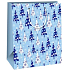 Ditipo Geschenkpapiertüte 26,4 x 13,6 x 32,7 cm Weihnachten hellblau, weiß und blaue Bäume