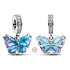 Charms Sterling Silber 925 Magischer Schmetterling Murano Glas Tier Armband Anhänger