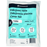 Spokar Abdeckfolie zum Malen, 5 µ, 20 m², 4 × 5 m, 3 Stück