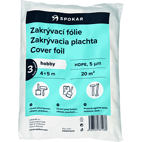 Spokar Abdeckfolie zum Malen, 5 µ, 20 m², 4 × 5 m, 3 Stück