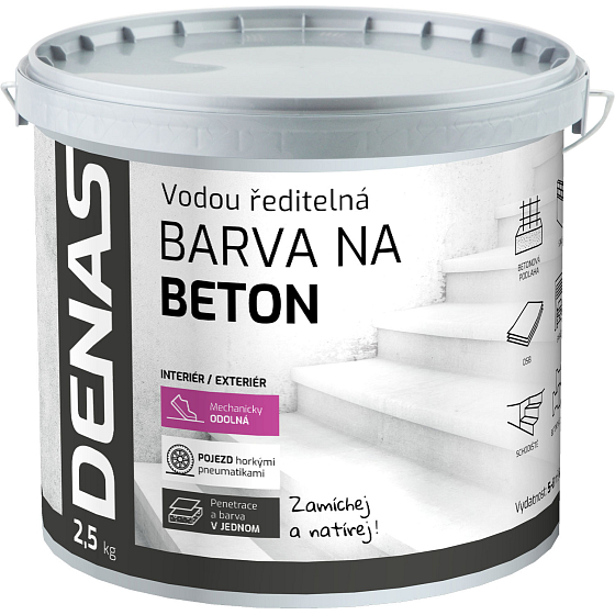 DENAS NA BETON Oberfarbe für Beton, 0110 grau, 2,5 kg