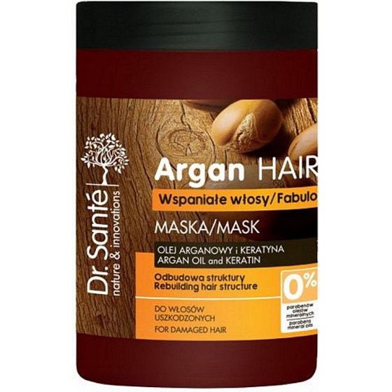 Dr. Santé Arganöl und Keratin cremige Maske für geschädigtes Haar 1l