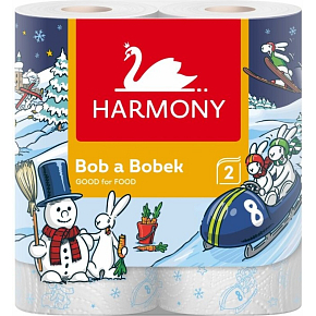 Harmony Good For Food Küchenpapier Bob & Bobek 2-lagig, 90 Blätter, 2 Rollen