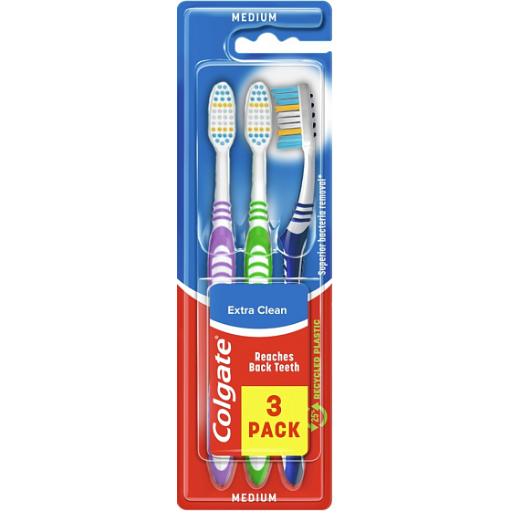 Colgate Extra Clean Medium Zahnbürste 3-Pack