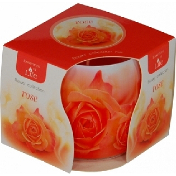 Essenzen des Lebens Rose aromatische Kerze in Glas 100 g