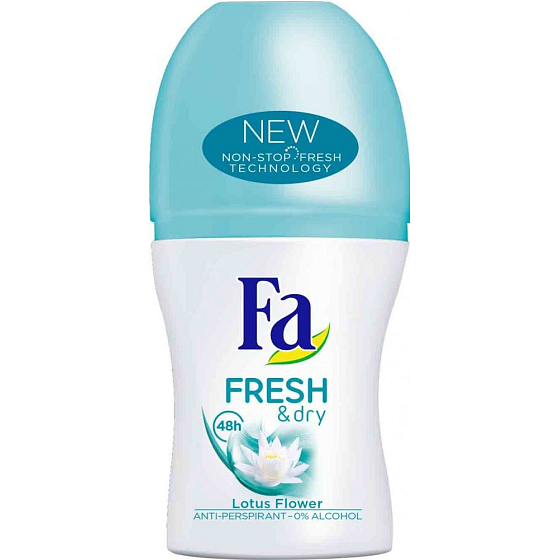 Fa Fresh & Dry Lotus Flower Ball Antitranspirant Deodorant Roll-On für Frauen 50 ml