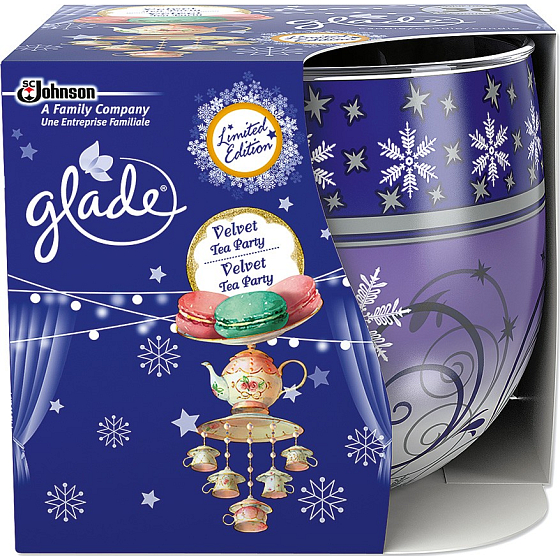 Duftkerze Glade by Brise Velvet Tea Party in Glas, Brenndauer bis zu 30 Stunden 120 g