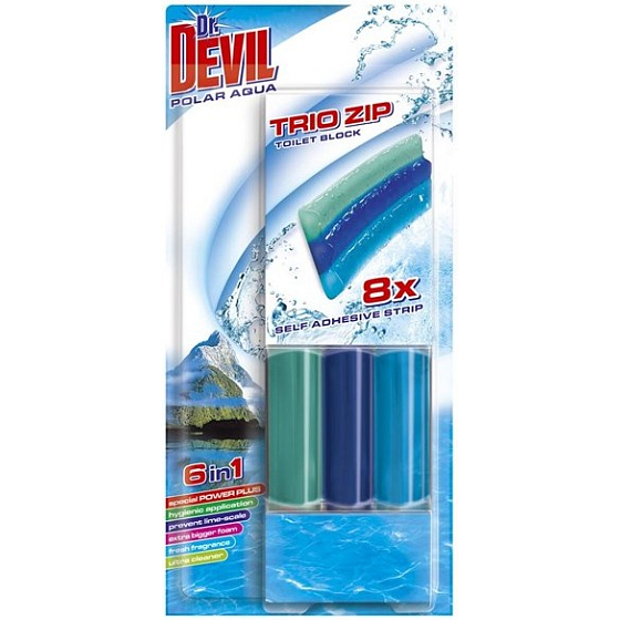 DR. Devil Polar Aqua 6in1 Trio Reißverschluss Polar Toilette selbstklebender Block 60 g