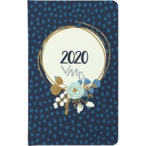 Albi Diary 2020 Tasche wöchentlich Blaue Blume 15,5 x 9,5 x 1,2 cm