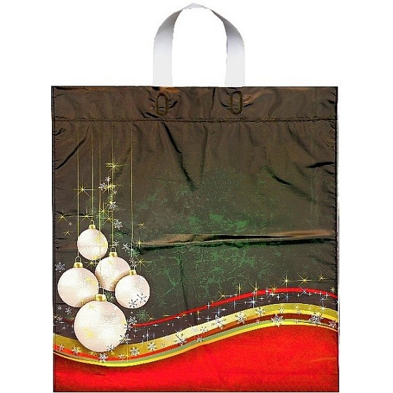 Drücken Sie Plastiktüte 47 x 41 cm mit einem Griff einer Weihnachtsflasche 1 Stück