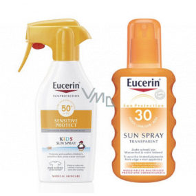 Eucerin Sun Sensitive Protect SPF 50 Sonnenspray 200 ml + SPF30 transparentes Spray für Kinder 200 ml