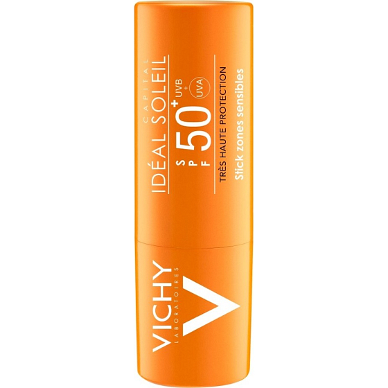 Vichy Capital Soleil SPF 50+ Stick zum Schutz empfindlicher Bereiche und Lippen 9 g