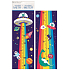 Wandsticker Kindermaßstab Regenbogen-Weltraum, bis 120 cm