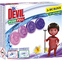 Dr. Devil WC Push Pull Gel Sunset Blossom WC Block ohne Korb, 2 × 20 g