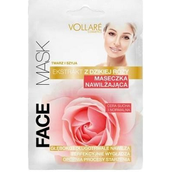 Vollaré Cosmetics Feuchtigkeitsmaske mit Wildrosenextrakt für Gesicht und Hals 2 x 5 ml