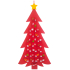 Adventskalender Filz rot Baum 50 x 93 cm