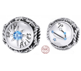 Charme Sterling Silber 925 Sternzeichen, Zirkonia Widder, Perle für Armband
