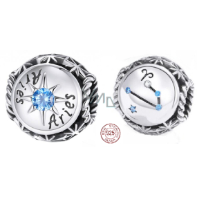 Charme Sterling Silber 925 Sternzeichen, Zirkonia Widder, Perle für Armband Charme Sterling Silber 925 Sternzeichen, Zirkonia Widder, Perle für Armband