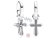 Charms Sterling Silber 925 Kreuz - Mini Medaillon, Armband Anhänger Symbol