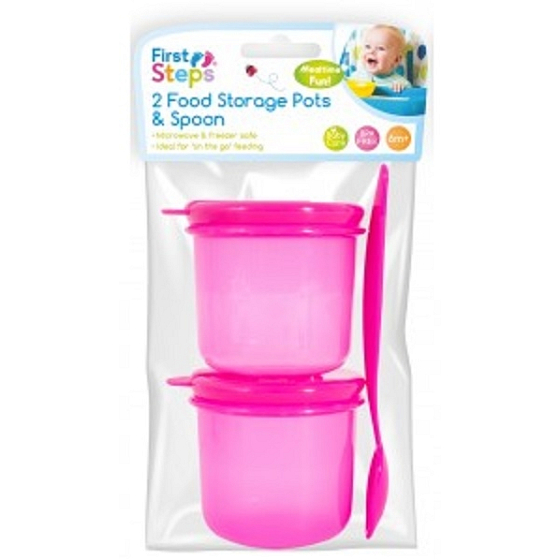 First Step Travel food set pink 2 Schalen + Löffel
