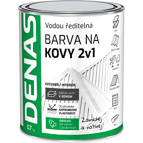 DENAS FARBE FÜR METALLE 2in1 antikorrosiv schnelltrocknende Farbe, 0100 weiß, 700 g