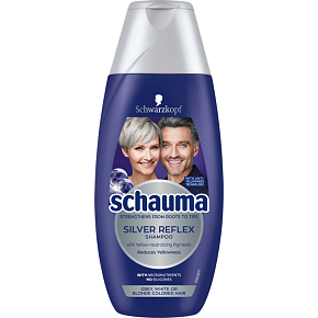 Schauma Shampoo für graues, weißes oder blondes Haar Silver Reflex, 250 ml Schauma Shampoo für graues, weißes oder blondes Haar Silver Reflex, 250 ml
