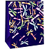 Ditipo Geschenk Papiertüte 26,4 x 13,7 x 32,4 cm lila Libellen