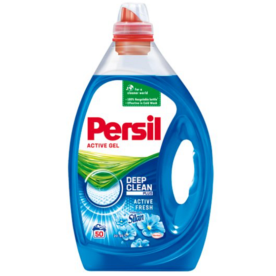 Persil Deep Clean Freshness von Silan Flüssigwaschgel für weiße und dauerhafte Farbwäsche 50 Dosen von 2,5 l