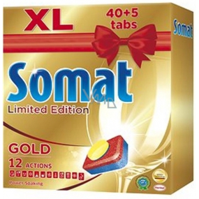 Somat Gold 12 Action Zitronentabletten für den Geschirrspüler helfen dabei, auch widerstandsfähigen Schmutz zu entfernen, ohne 40 + 5 Stück vorzuwaschen