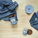 WoodWick Soft Chambray - Reinigen Sie die Duftkerze aus Leinen mit einem Docht aus Holz und einem Glasdeckel von 275 g
