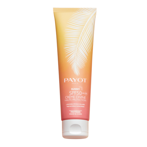Payot Sunny Creme Divine SPF 50 unsichtbarer Sonnenschutz - hoher Schutz für Gesicht und Körper 150 ml