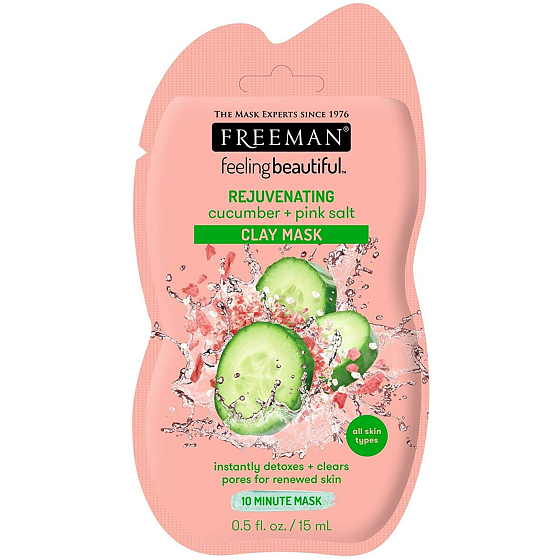 Freeman Feeling Beautiful Gurke und Pink Himalayan Salt Kaolin Reinigungsmaske mit verjüngender Wirkung 15 ml