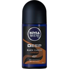 Nivea Men Deep Black Carbon Espressokugel Antitranspirant Deodorant zum Aufrollen 50 ml