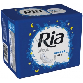 Ria Ultra Night Nachthygienepads mit Flügeln 8 Stück