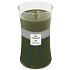 WoodWick Trilogy Mountain Trail 609,5 g große Duftkerze mit Holzdocht und Deckel
