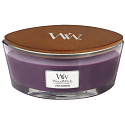 WoodWick Spiced Blackberry - Würzige Brombeerduftkerze mit Holzdocht und Glasbootsdeckel 453 g