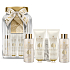 Grace Cole Warm Vanilla & Sweet Almond Körpercreme 50 ml + Hand- und Nagelcreme 50 ml + Badeschaum 100 ml + Waschgel 100 ml + Waschschwamm + Glasbehälter, Kosmetikset für Damen