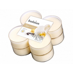 Bolsius Aromatisch 2.0 Vanilla - Vanille maxi Duftteelichter 8 Stück, Brenndauer 8 Stunden