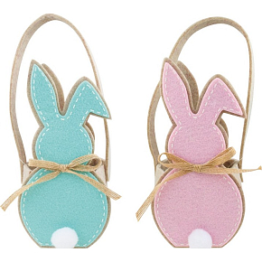 Filzkorb pastell Kaninchen mit Schwanz 16 cm 1 Stück