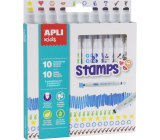 Apli Kids Stamps doppelseitige Marker mit Stempel Farbmix 10 Stück