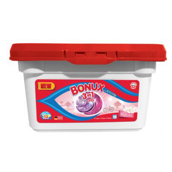 Bonux Color Pure Magnolia 3in1 Gelkapseln zum Waschen von Buntwäsche 12 Stück