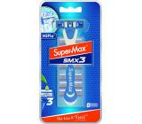 Super-Max SMX3 Hi Flo 3-Klingen-Einwegrasierer + 8 Ersatzklingen für Männer