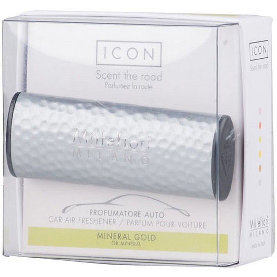 Millefiori Milano Icon Mineral Gold - Silber Auto Duft Schattierungen duftend bis zu 2 Monate 47 g