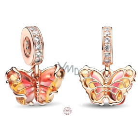 Charms Sterling Silber 925 Freiheit als Schmetterling Muranoglas Tierarmband Anhänger Charms Sterling Silber 925 Freiheit als Schmetterling Muranoglas Tierarmband Anhänger