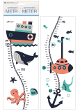 Aufkleber für die Wand Kindermaßband - nautisch, bis 120 cm