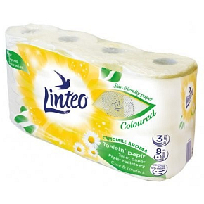Linteo Toilettenpapier Kamille, 3-lagig, 20 Meter, 8 Rollen