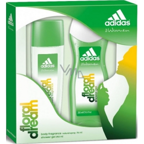 Adidas Floral Dream parfümiertes Deodorantglas für Frauen 75 ml + Duschgel 250 ml, Kosmetikset