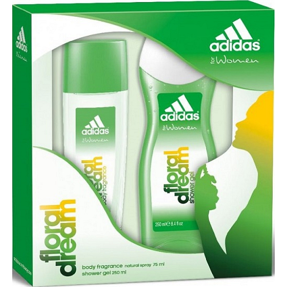 Adidas Floral Dream parfümiertes Deodorantglas für Frauen 75 ml + Duschgel 250 ml, Kosmetikset