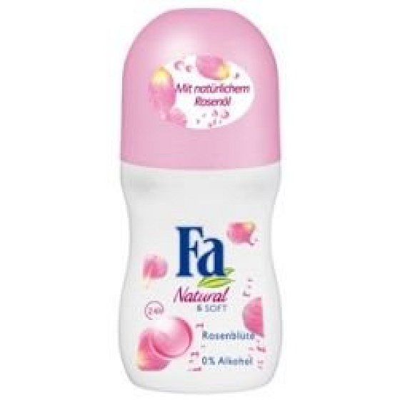 Fa Natural & Soft Rose & Mandelmilch Roll-On Ball Deodorant für Frauen 50 ml